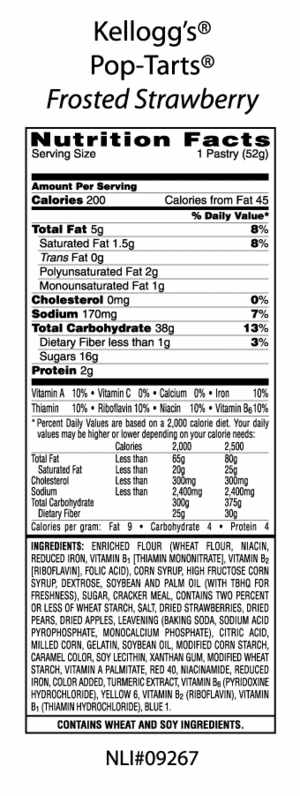 understand strawberry pop tarts nutritional value a comprehensive nutrition label analysis 1