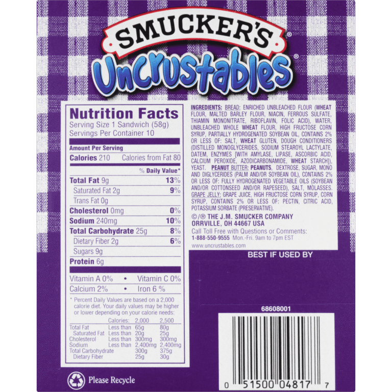 all about uncrustables nutrition information and more